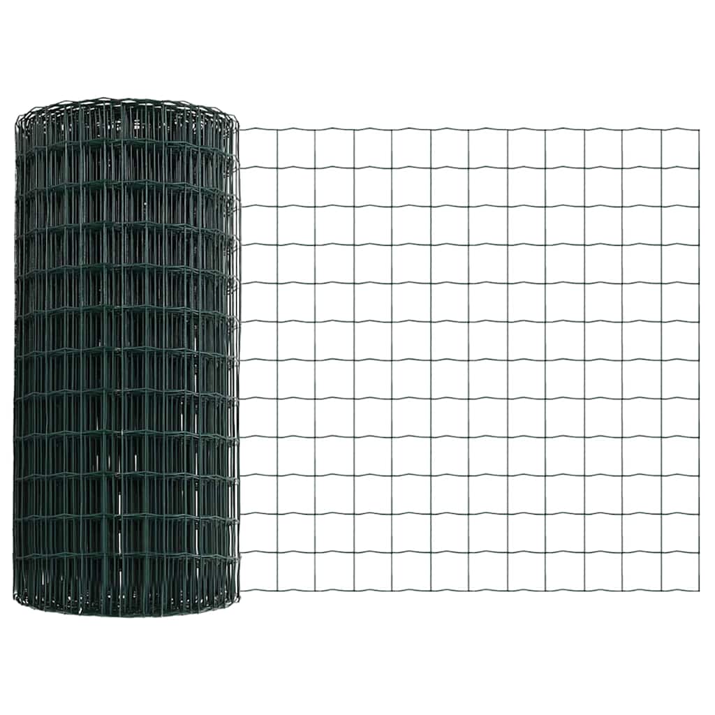 Eurohegn med stolpe 50 x 0,6 m PVC-belagt stål Grøn Mesh
