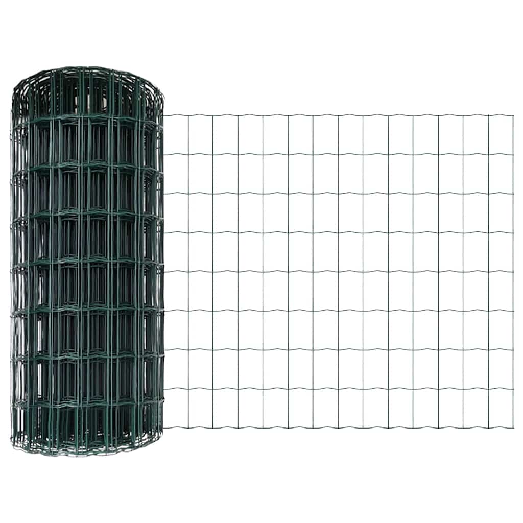 Eurohegn med stolpe 10 x 0,6 m PVC-belagt stål Grøn Mesh