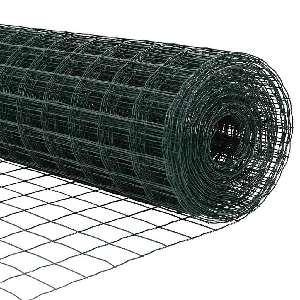 Eurohegn med stolpe 10 x 1 m PVC-belagt stål Grøn Mesh