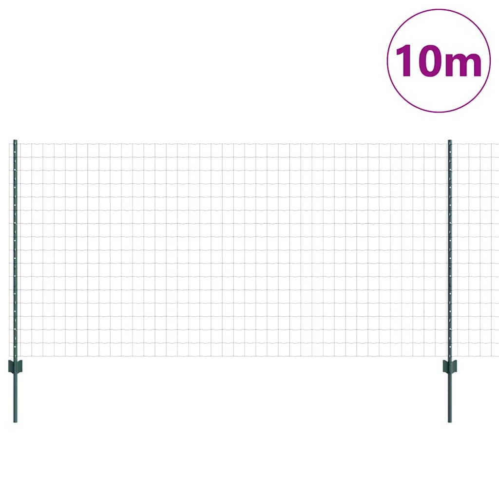 Eurohegn med stolpe 10 x 1,2 m PVC-belagt stål Grøn Mesh