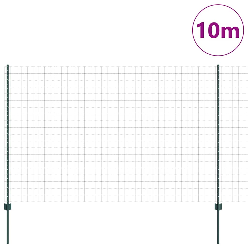 Eurohegn med stolpe 10 x 1,6 m PVC-belagt stål Grøn Mesh