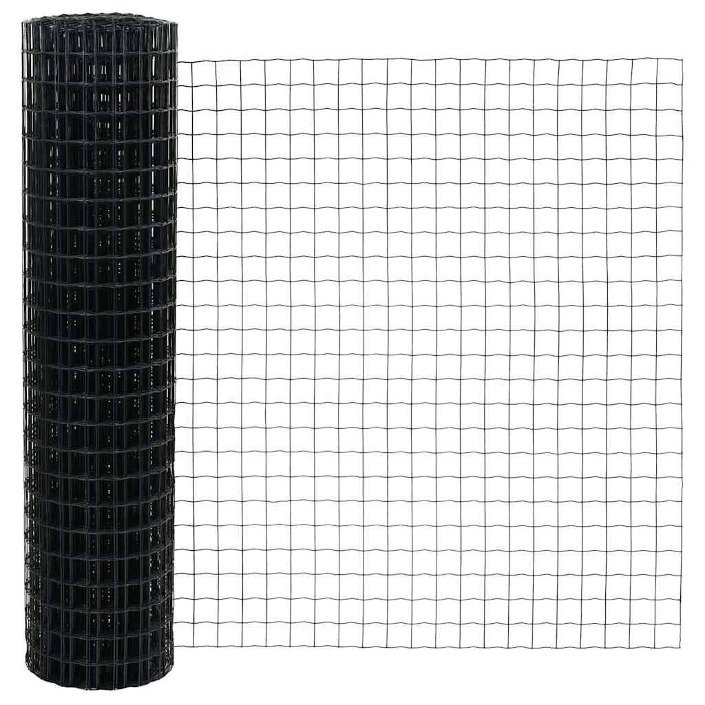 Eurohegn med stolpe 10 x 1,2 m PVC-belagt stål Grå Mesh