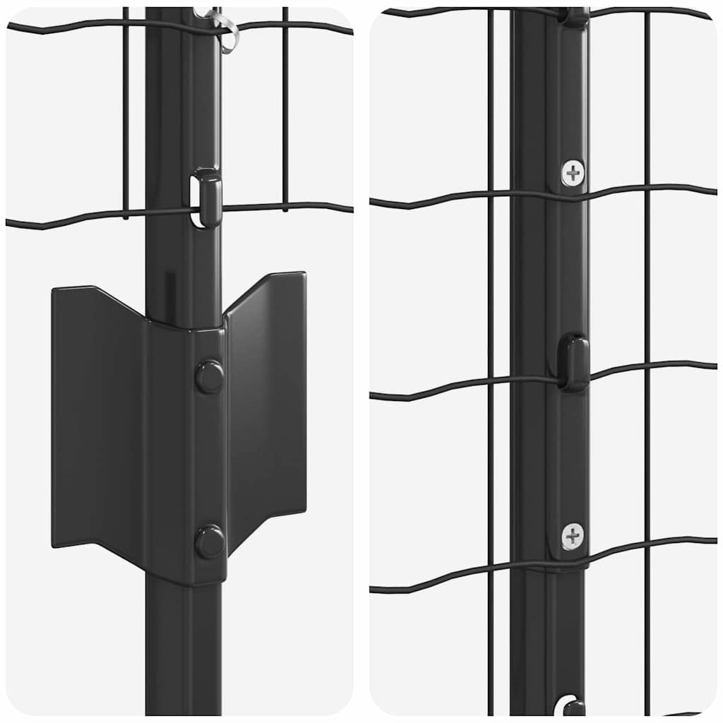 Eurohegn med stolpe 10 x 1,4 m PVC-belagt stål Grå Mesh