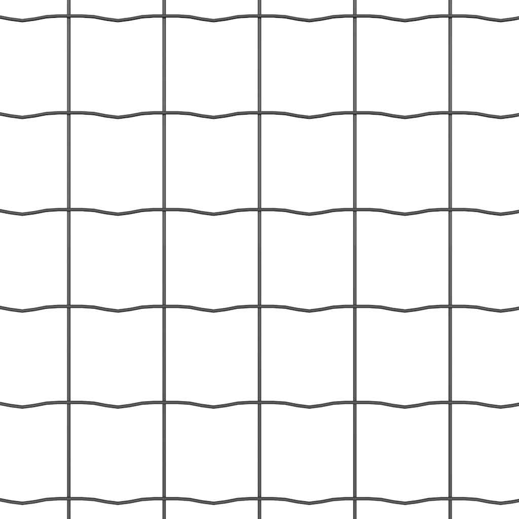 Eurohegn med stolpe 10 x 1,6 m PVC-belagt stål Grå Mesh