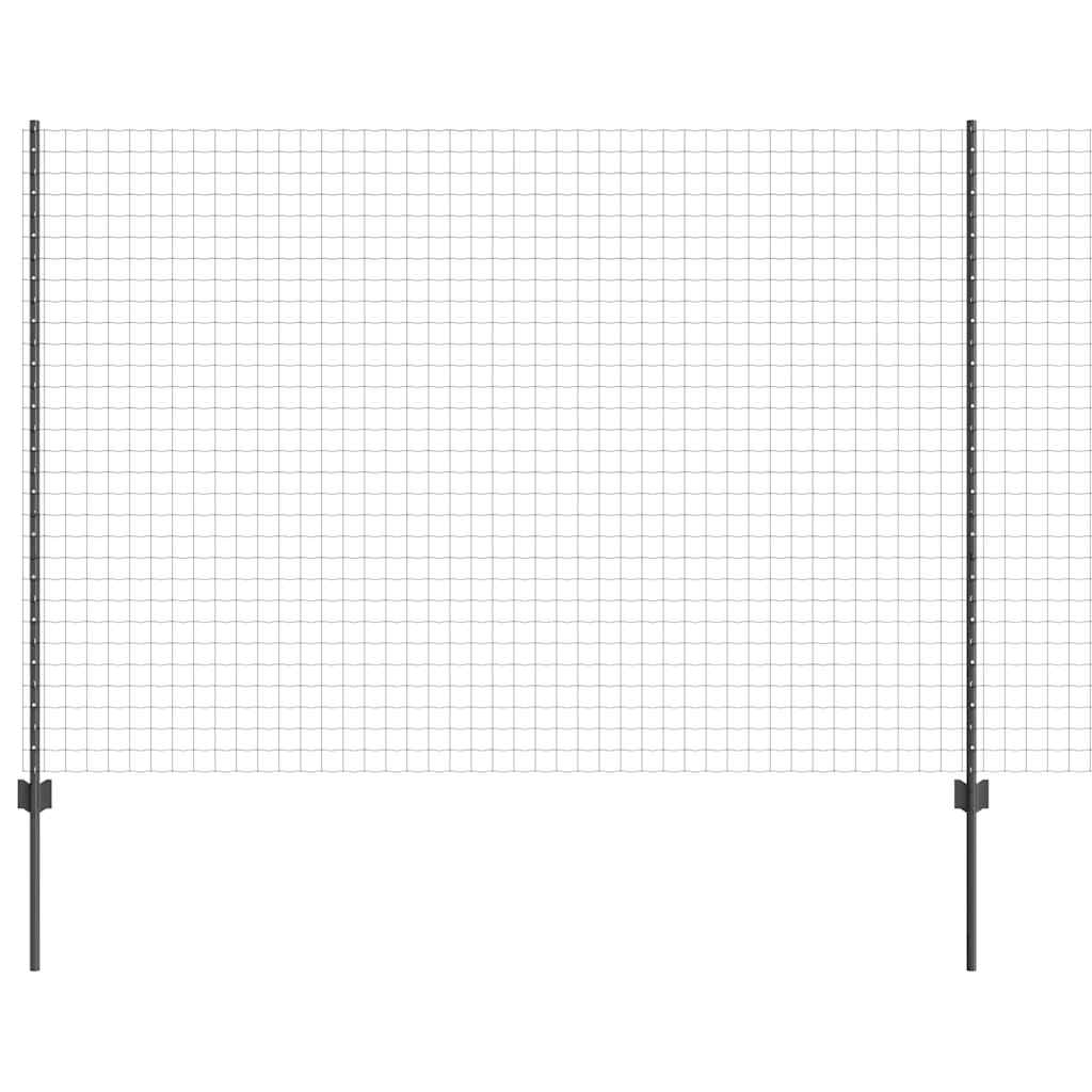 Eurohegn med stolpe 10 x 1,6 m PVC-belagt stål Grå Mesh