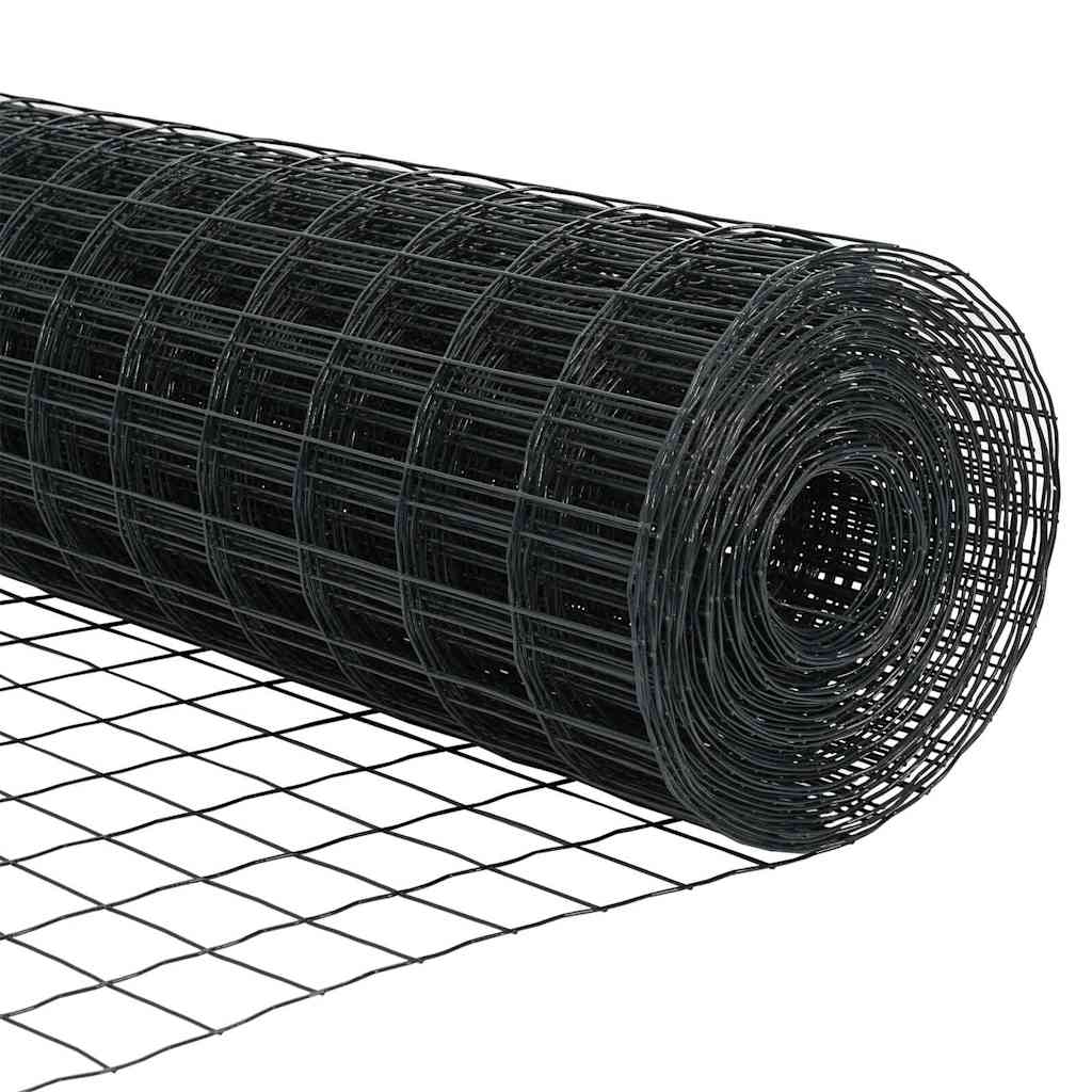 Eurohegn med stolpe 10 x 0,4 m PVC-belagt stål Grå Mesh