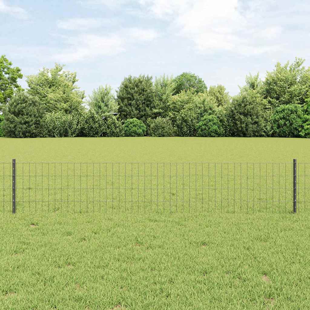 Eurohegn med stolpe 10 x 0,4 m PVC-belagt stål Grå Mesh