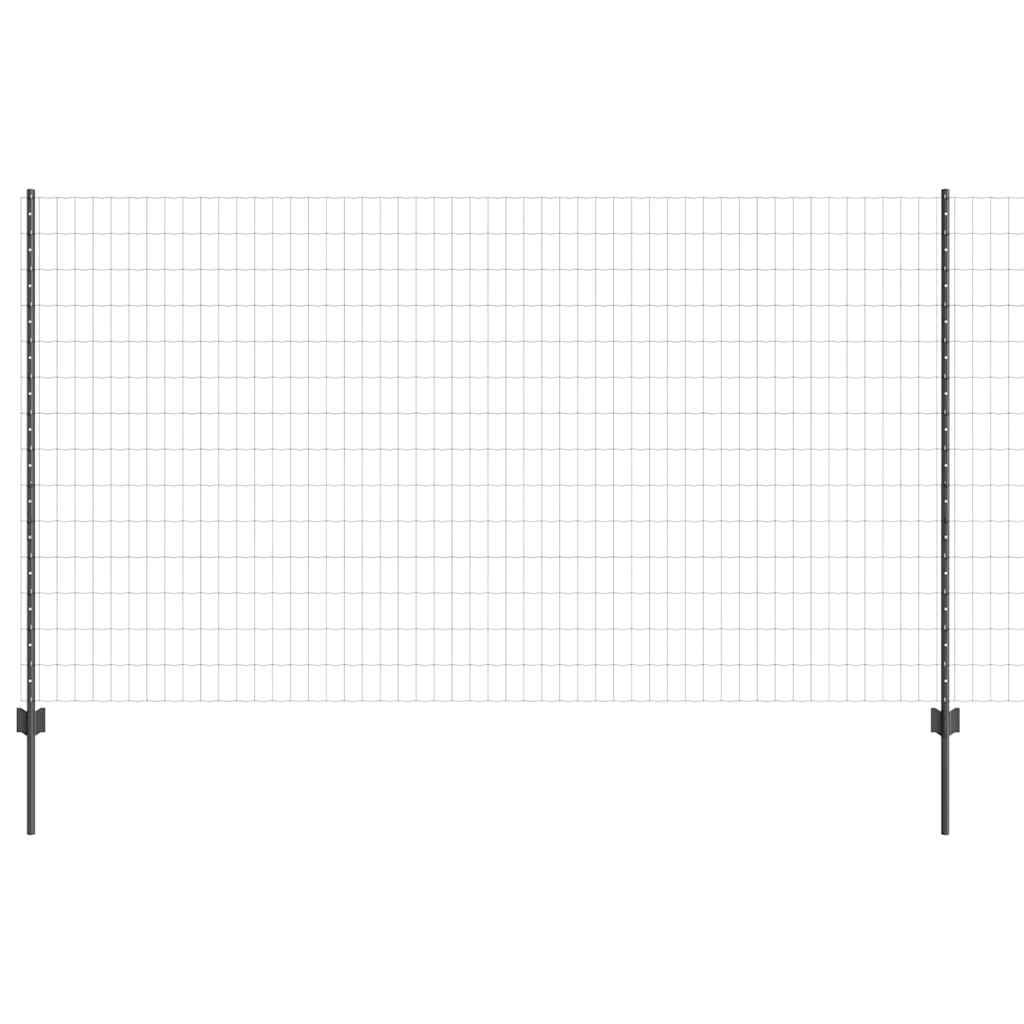 Eurohegn med stolpe 10 x 1,4 m PVC-belagt stål Grå Mesh