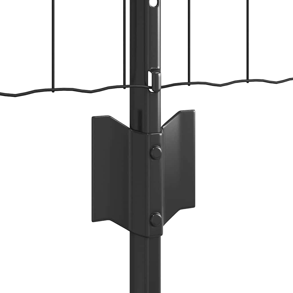 Eurohegn med stolpe 10 x 0,8 m PVC-belagt stål Grå Mesh