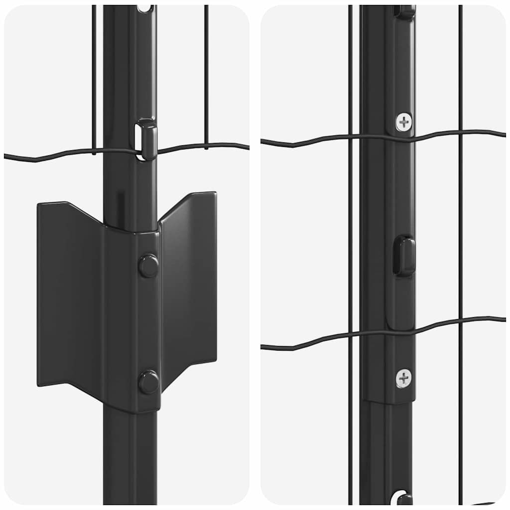 Eurohegn med stolpe 10 x 1,4 m PVC-belagt stål Grå Mesh
