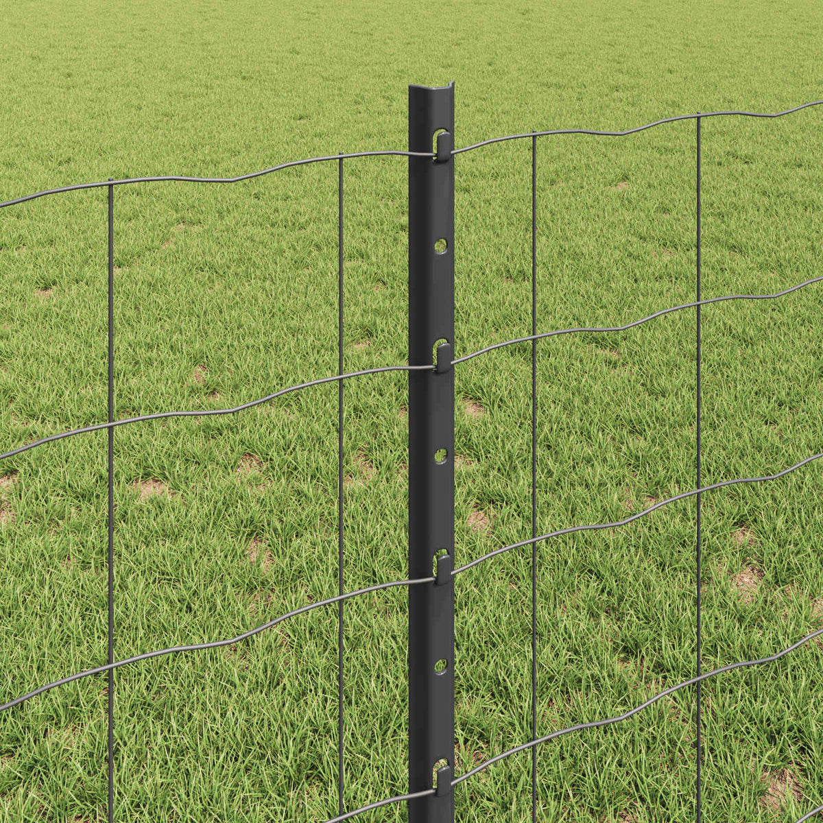 Eurohegn med stolpe 10 x 0,8 m PVC-belagt stål Grå Mesh