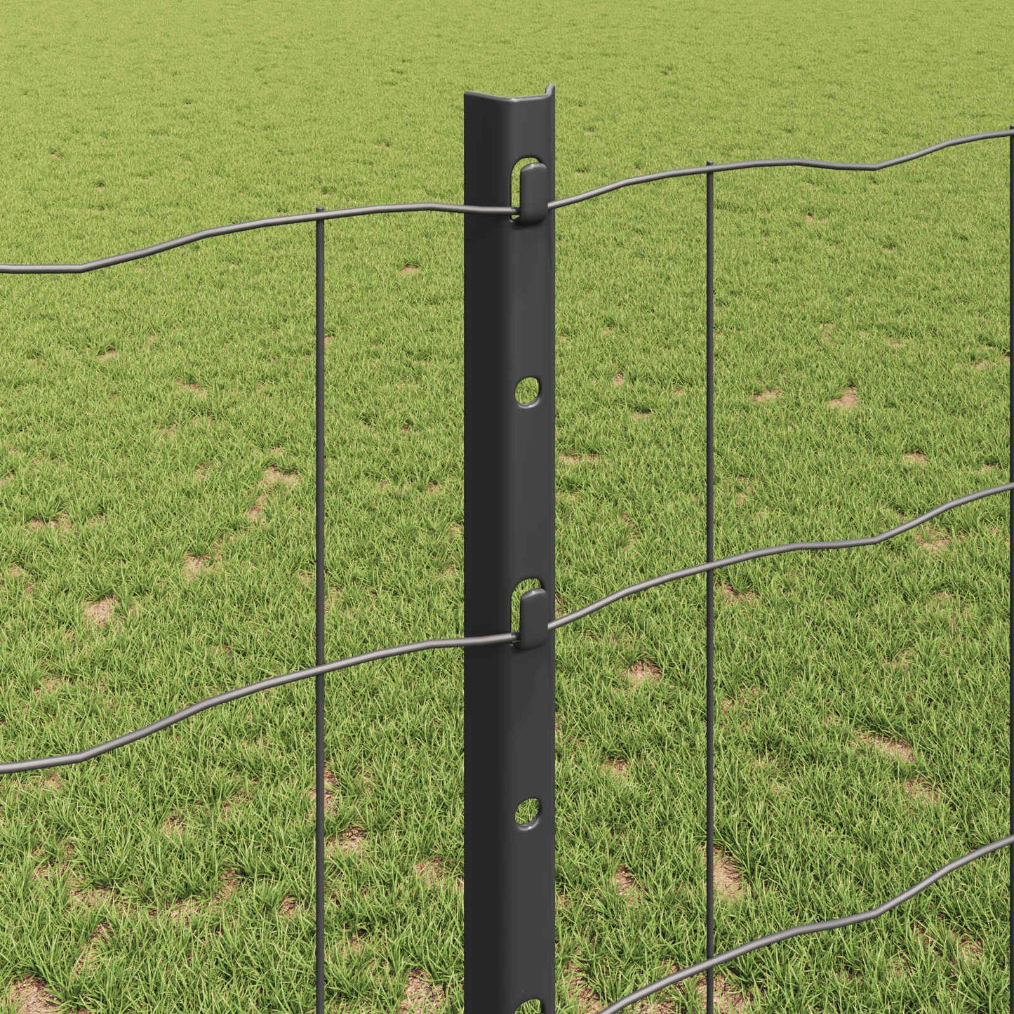 Eurohegn med stolpe 10 x 1,2 m PVC-belagt stål Grå Mesh