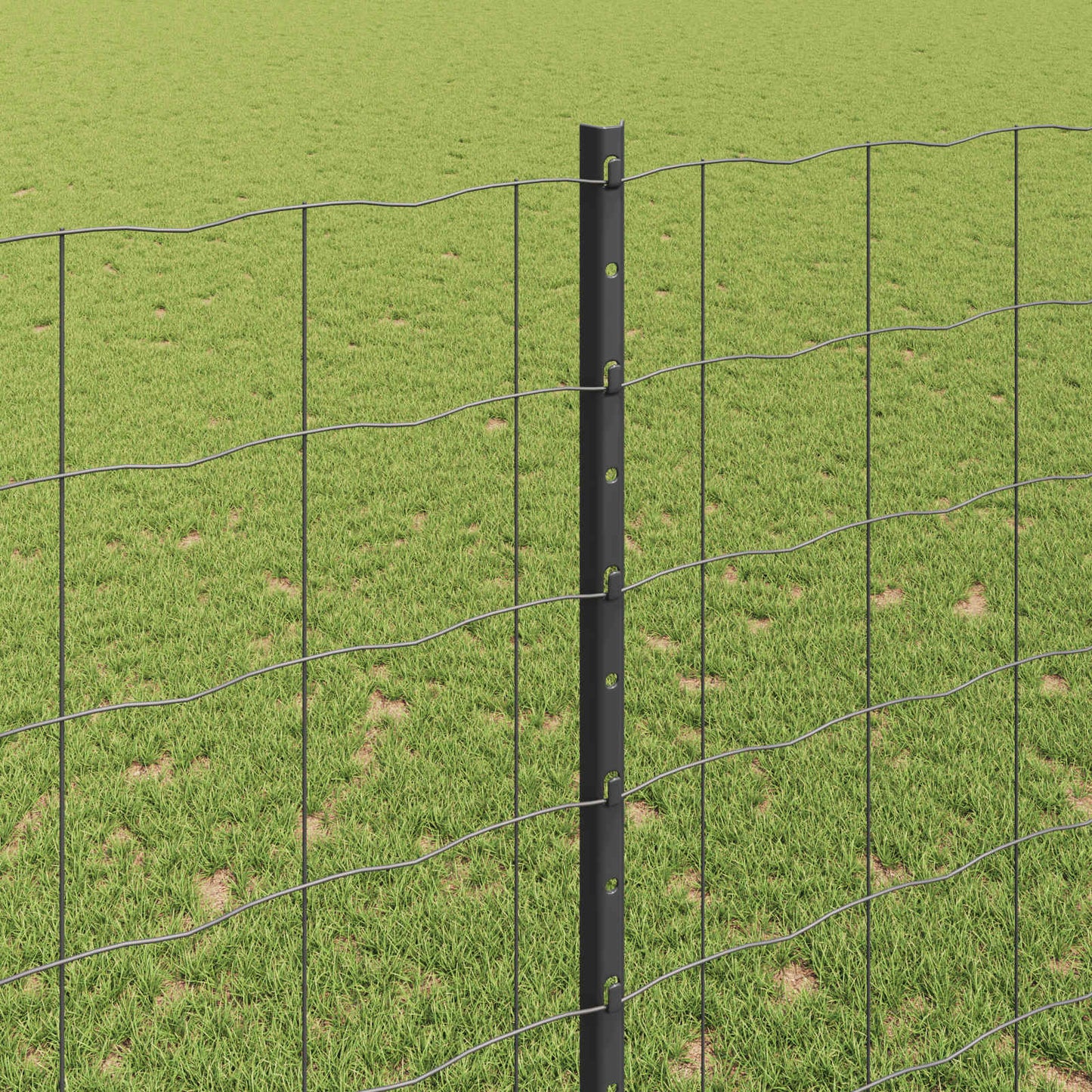 Eurohegn med stolpe 10 x 1,5 m PVC-belagt stål Grå Mesh