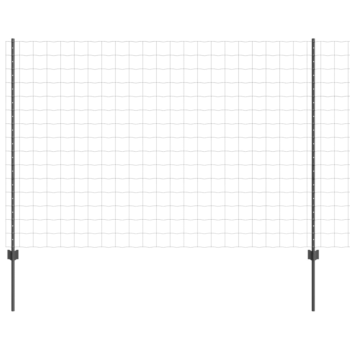 Eurohegn med stolpe 10 x 1,5 m PVC-belagt stål Grå Mesh