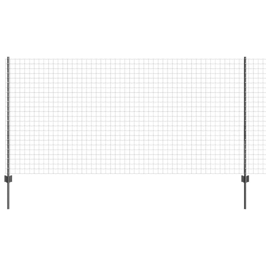 Eurohegn med stolpe 25 x 1,2 m PVC-belagt stål Grå Mesh