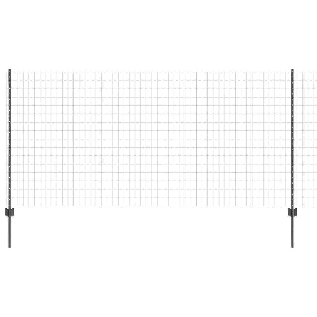 Eurohegn med stolpe 25 x 1,2 m PVC-belagt stål Grå Mesh