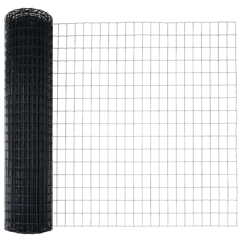 Eurohegn med stolpe 25 x 1,2 m PVC-belagt stål Grå Mesh