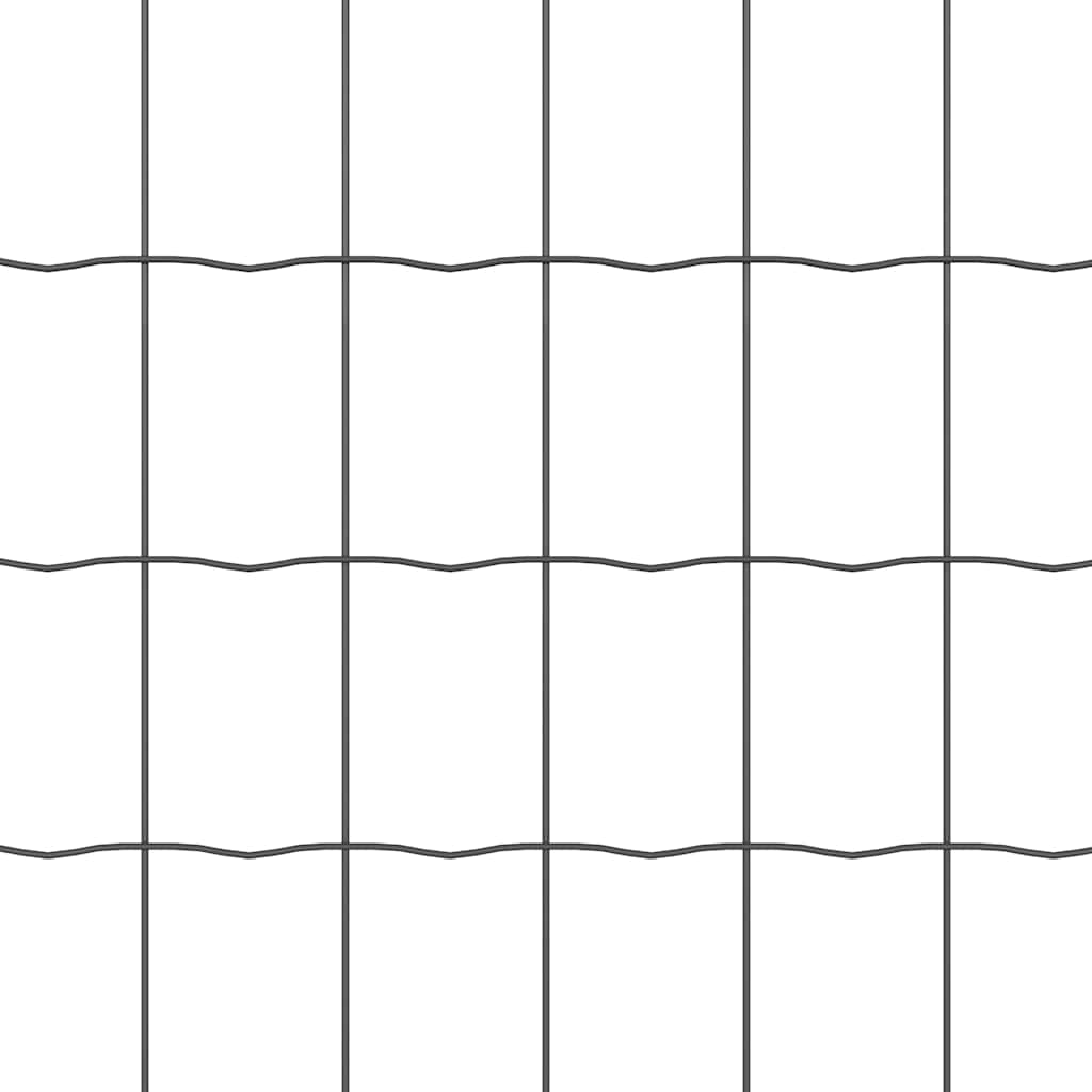 Eurohegn med stolpe 25 x 0,6 m PVC-belagt stål Grå Mesh