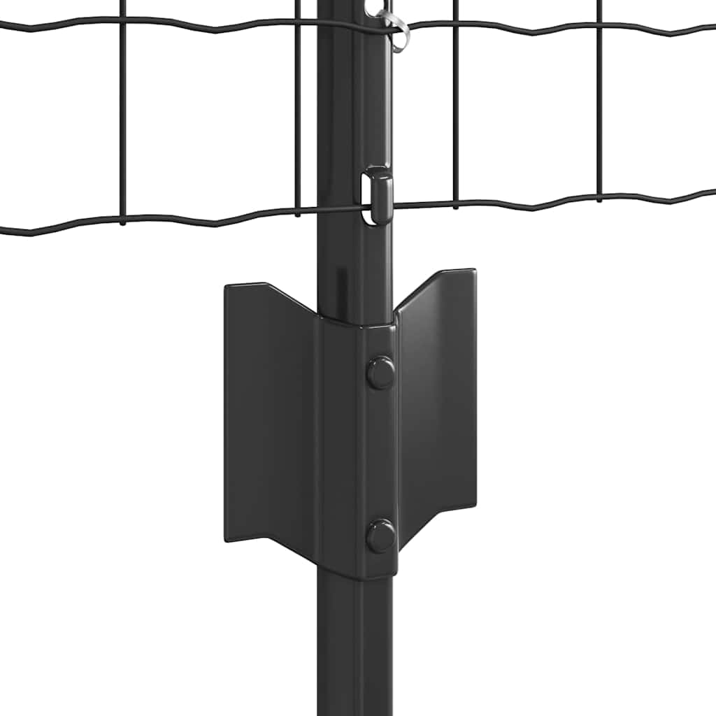 Eurohegn med stolpe 50 x 0,6 m PVC-belagt stål Grå Mesh