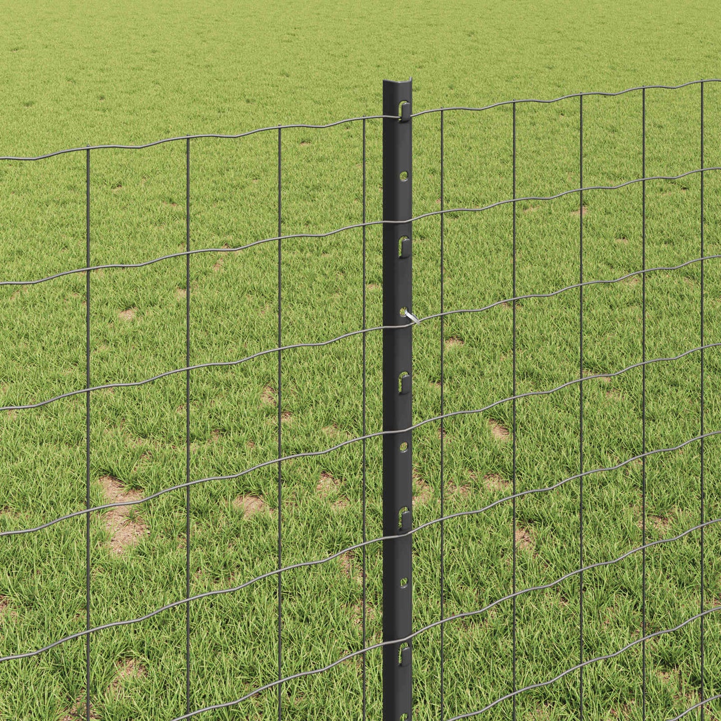 Eurohegn med stolpe 10 x 1 m PVC-belagt stål Grå Mesh
