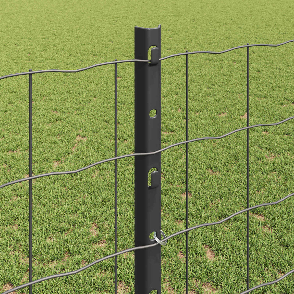 Eurohegn med stolpe 10 x 1,2 m PVC-belagt stål Grå Mesh