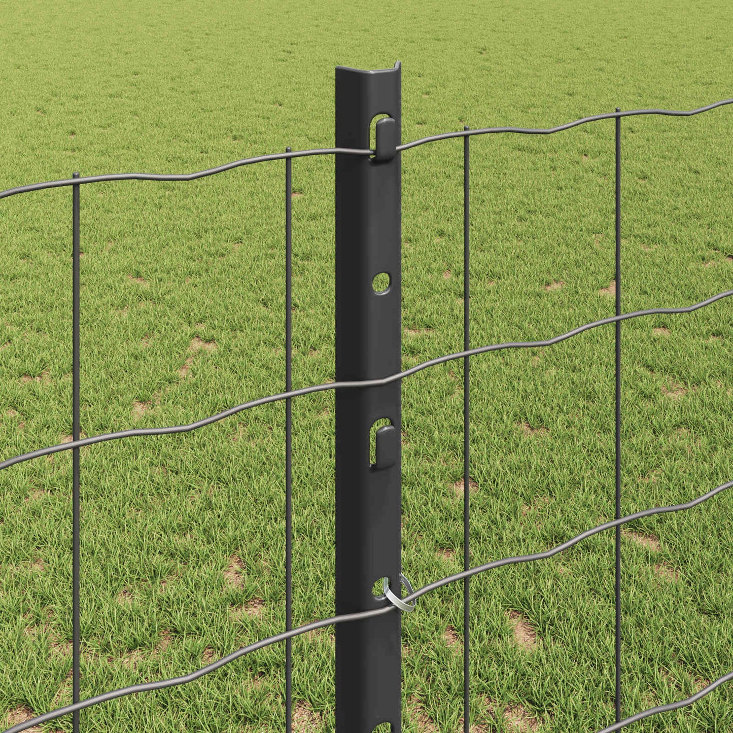 Eurohegn med stolpe 25 x 1,2 m PVC-belagt stål Grå Mesh