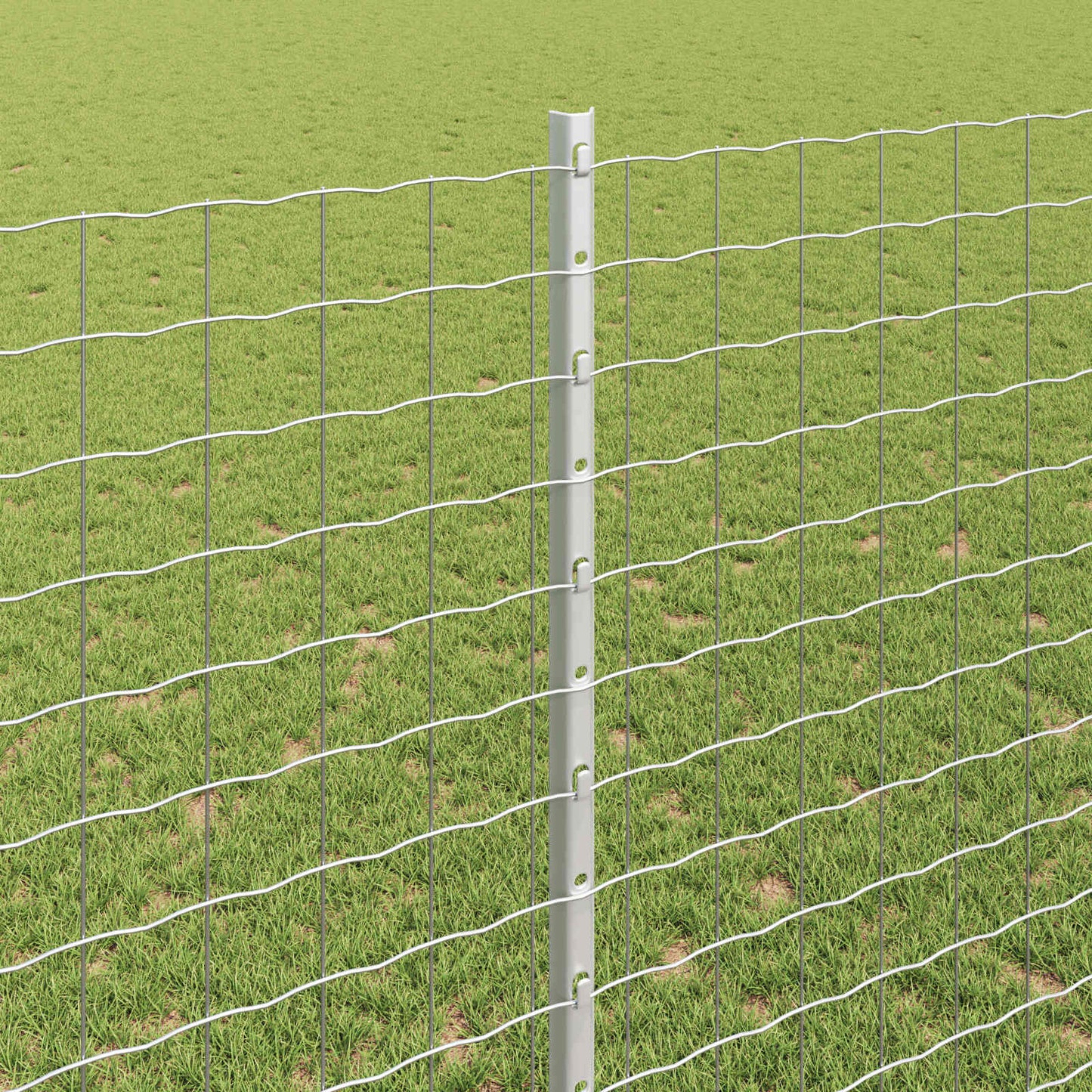 Eurohegn med stolpe 10 x 1,4 m Galvaniseret stål Sølv Mesh