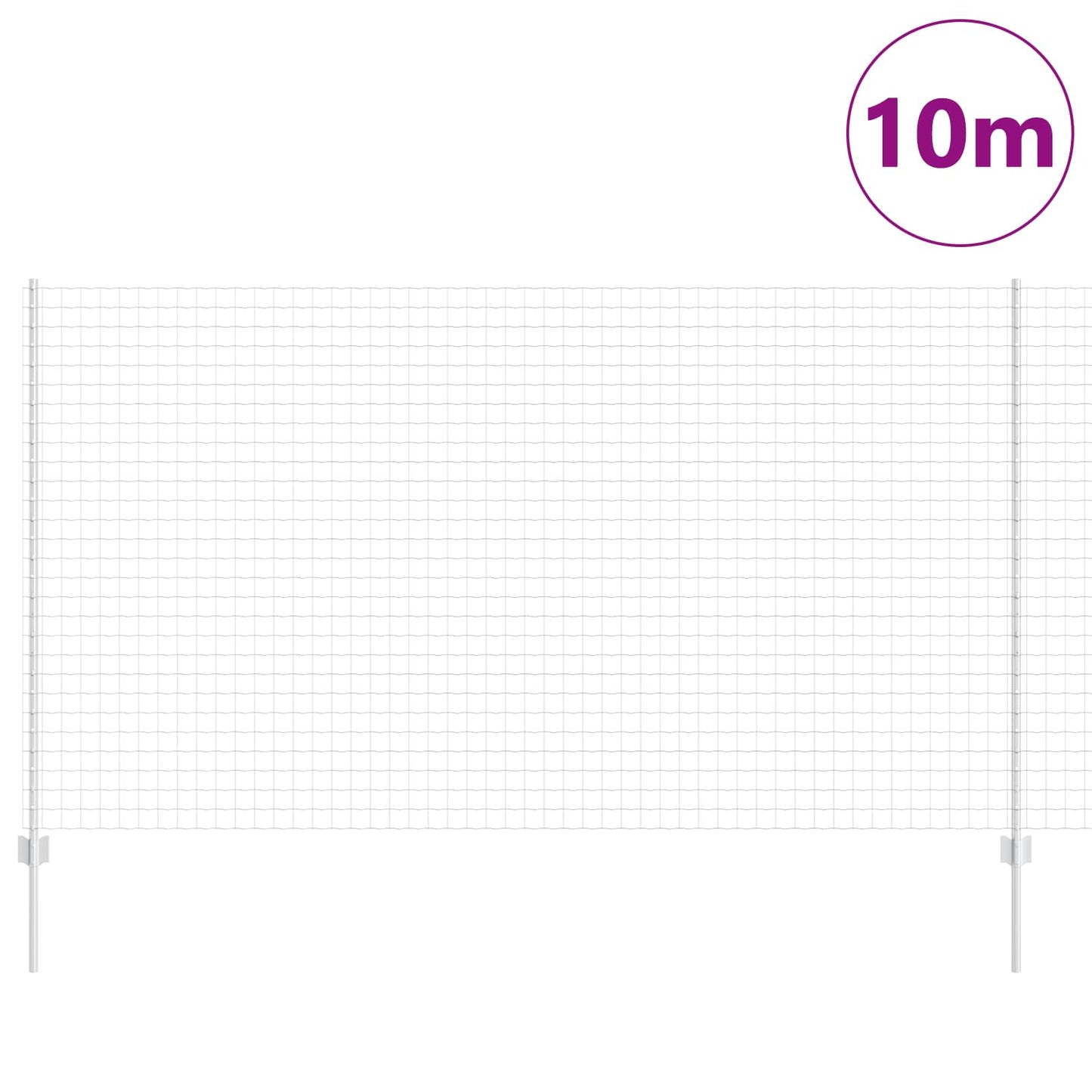Eurohegn med stolpe 10 x 1,4 m Galvaniseret stål Sølv Mesh