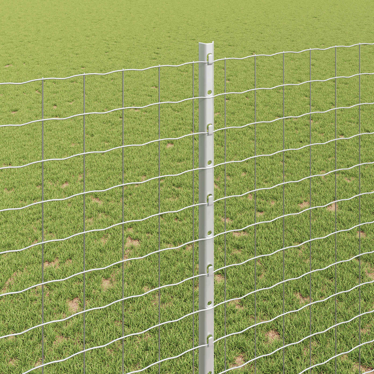 Eurohegn med stolpe 10 x 1,5 m Galvaniseret stål Sølv Mesh