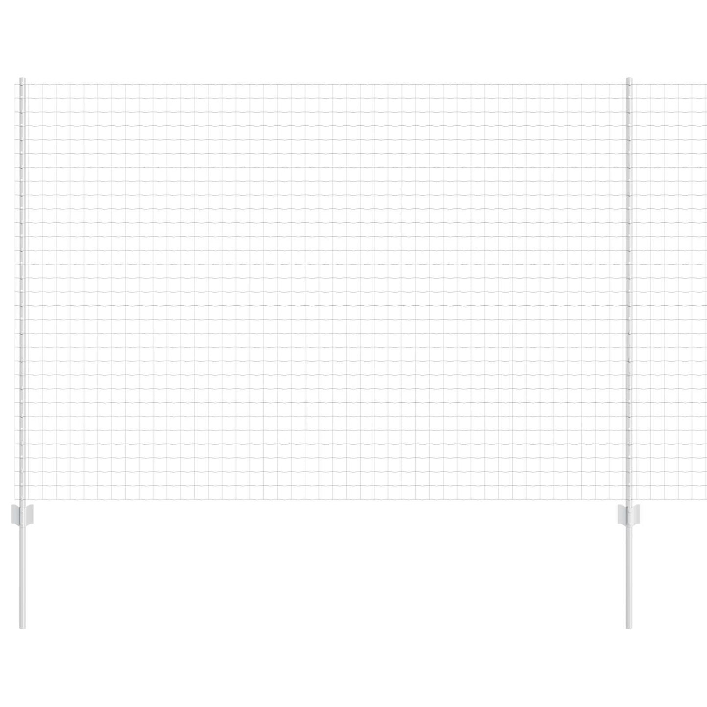 Eurohegn med stolpe 10 x 1,5 m Galvaniseret stål Sølv Mesh