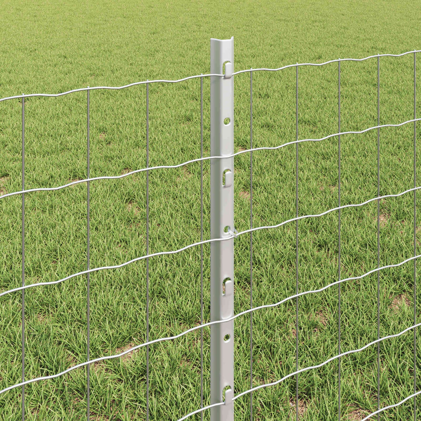 Eurohegn med stolpe 10 x 0,6 m Galvaniseret stål Sølv Mesh