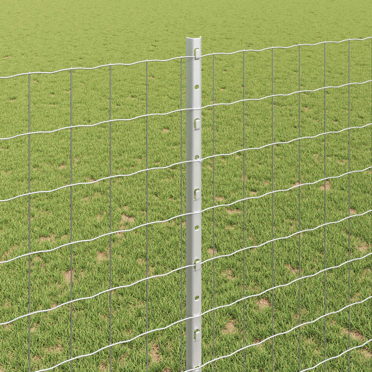 Eurohegn med stolpe 10 x 1,4 m Galvaniseret stål Sølv Mesh