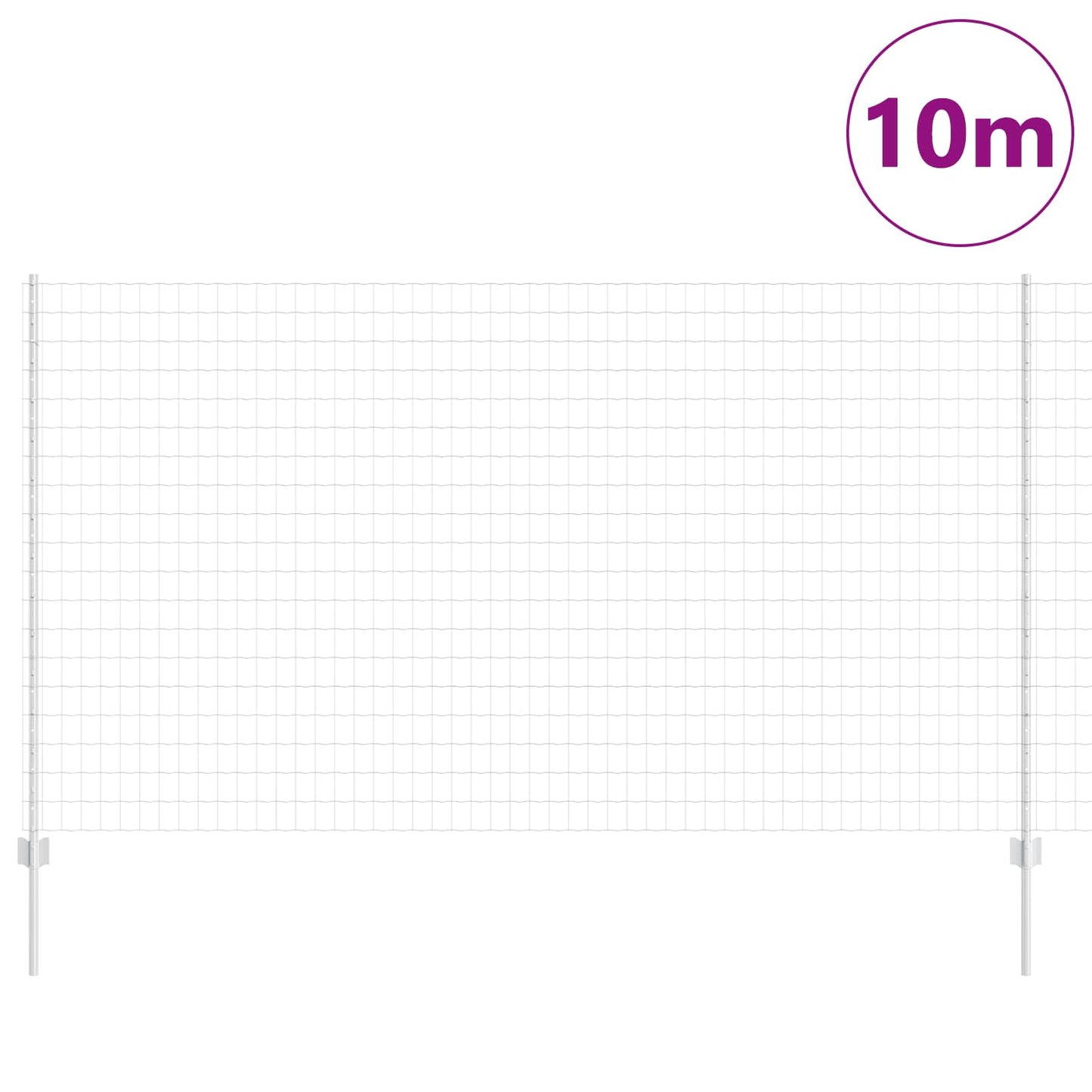 Eurohegn med stolpe 10 x 1,4 m Galvaniseret stål Sølv Mesh