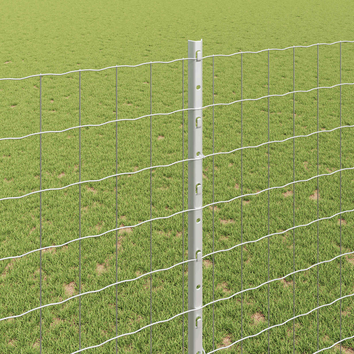 Eurohegn med stolpe 10 x 1,6 m Galvaniseret stål Sølv Mesh