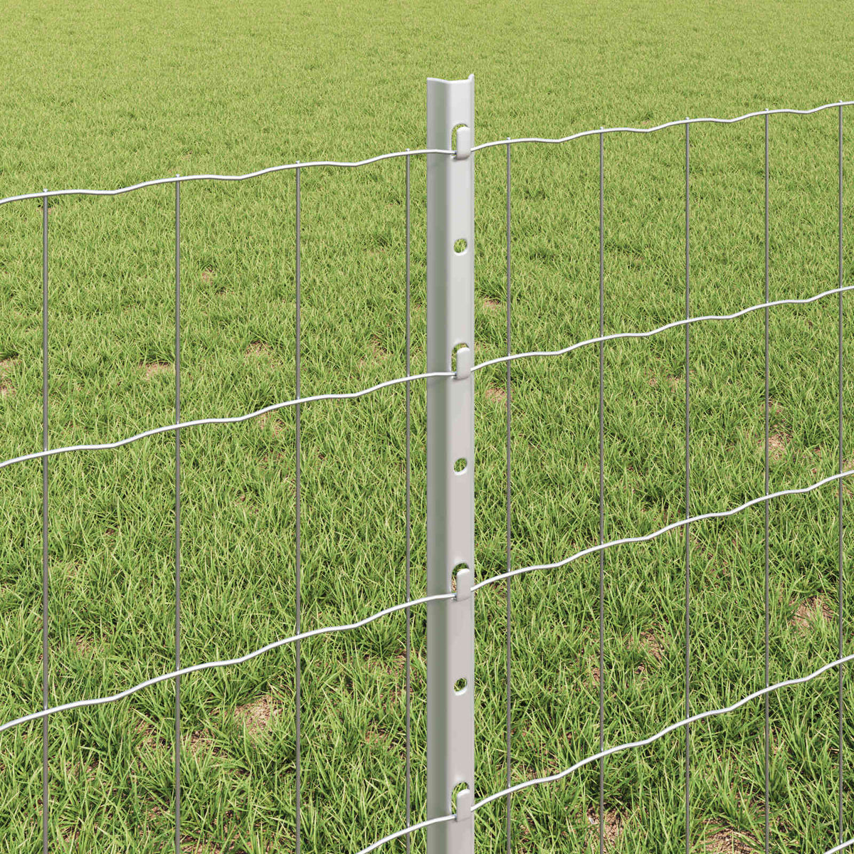 Eurohegn med stolpe 10 x 0,6 m Galvaniseret stål Sølv Mesh