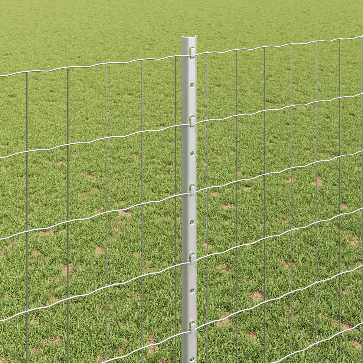 Eurohegn med stolpe 10 x 1,4 m Galvaniseret stål Sølv Mesh