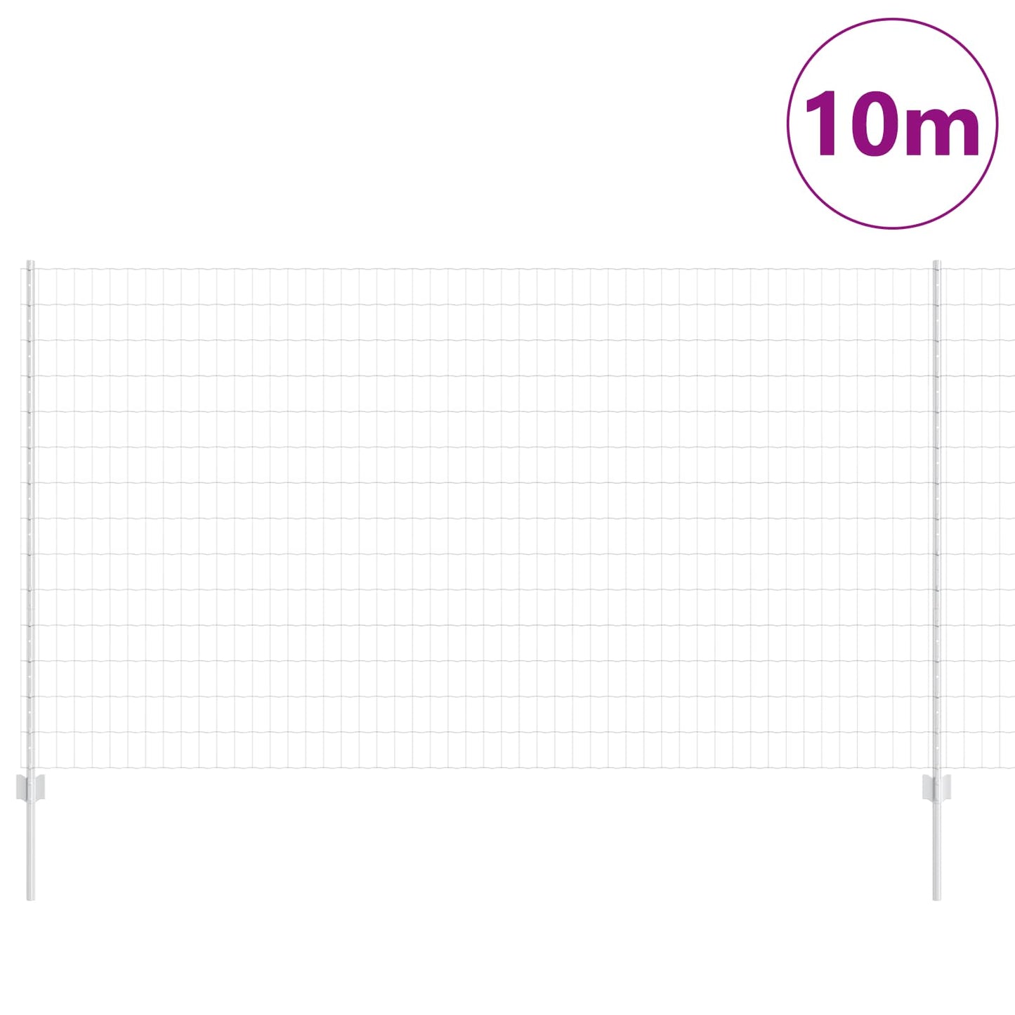 Eurohegn med stolpe 10 x 1,4 m Galvaniseret stål Sølv Mesh