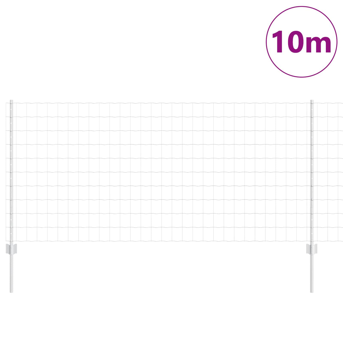 Eurohegn med stolpe 10 x 1 m Galvaniseret stål Sølv Mesh