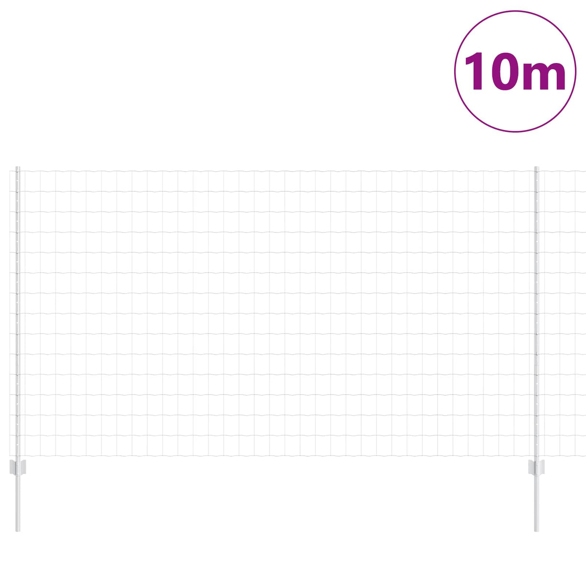 Eurohegn med stolpe 10 x 1,4 m Galvaniseret stål Sølv Mesh