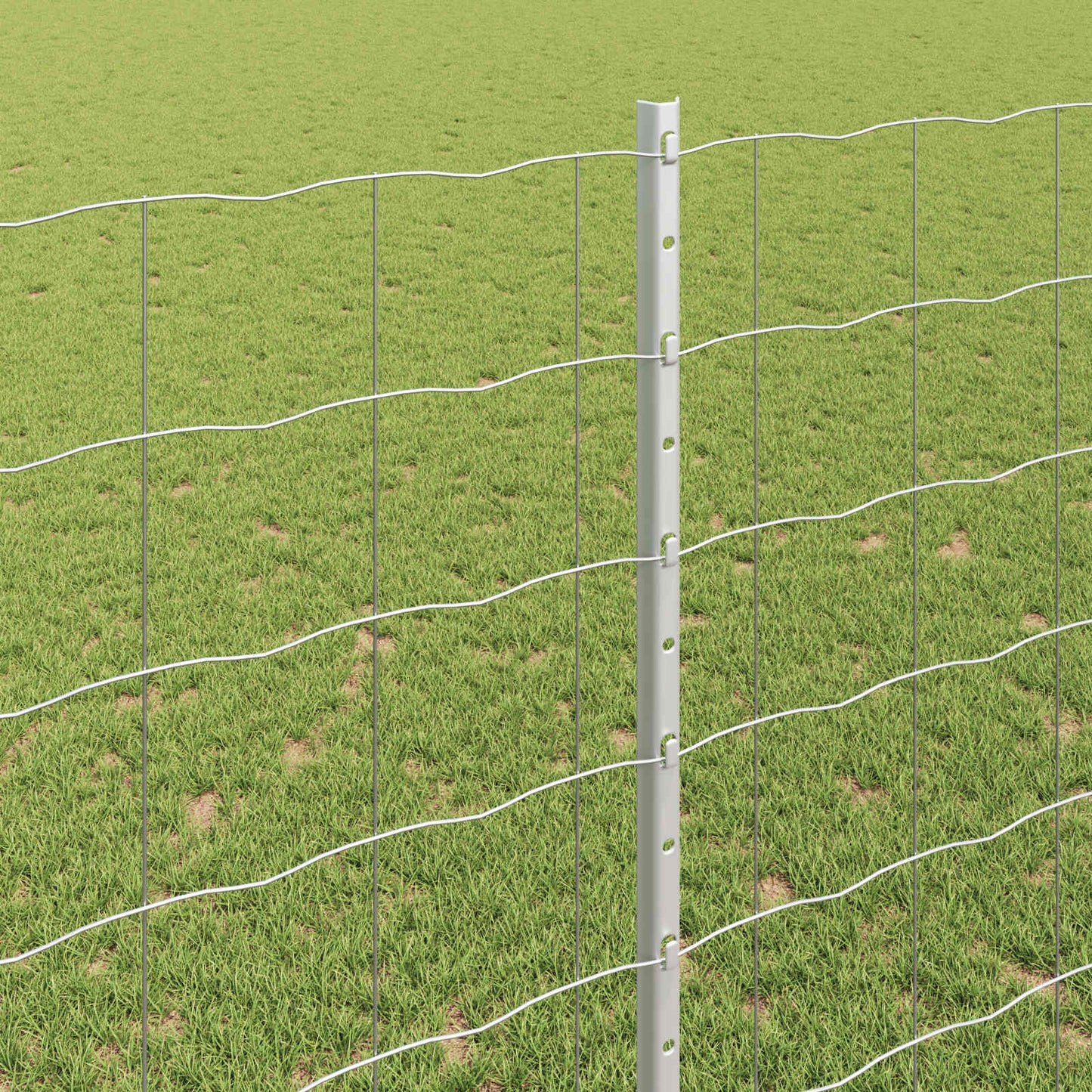 Eurohegn med stolpe 10 x 1,4 m Galvaniseret stål Sølv Mesh