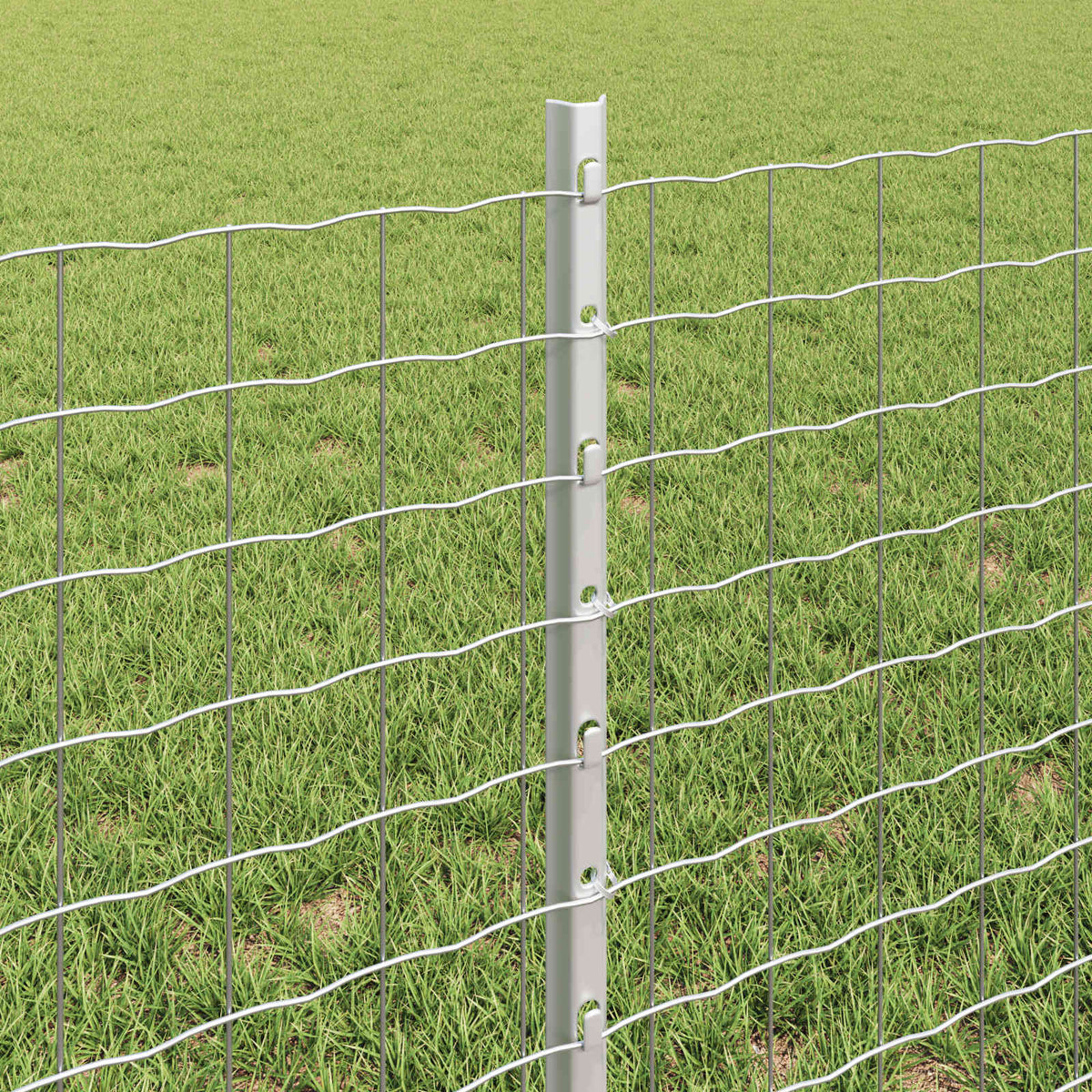 Eurohegn med stolpe 25 x 0,6 m Galvaniseret stål Sølv Mesh