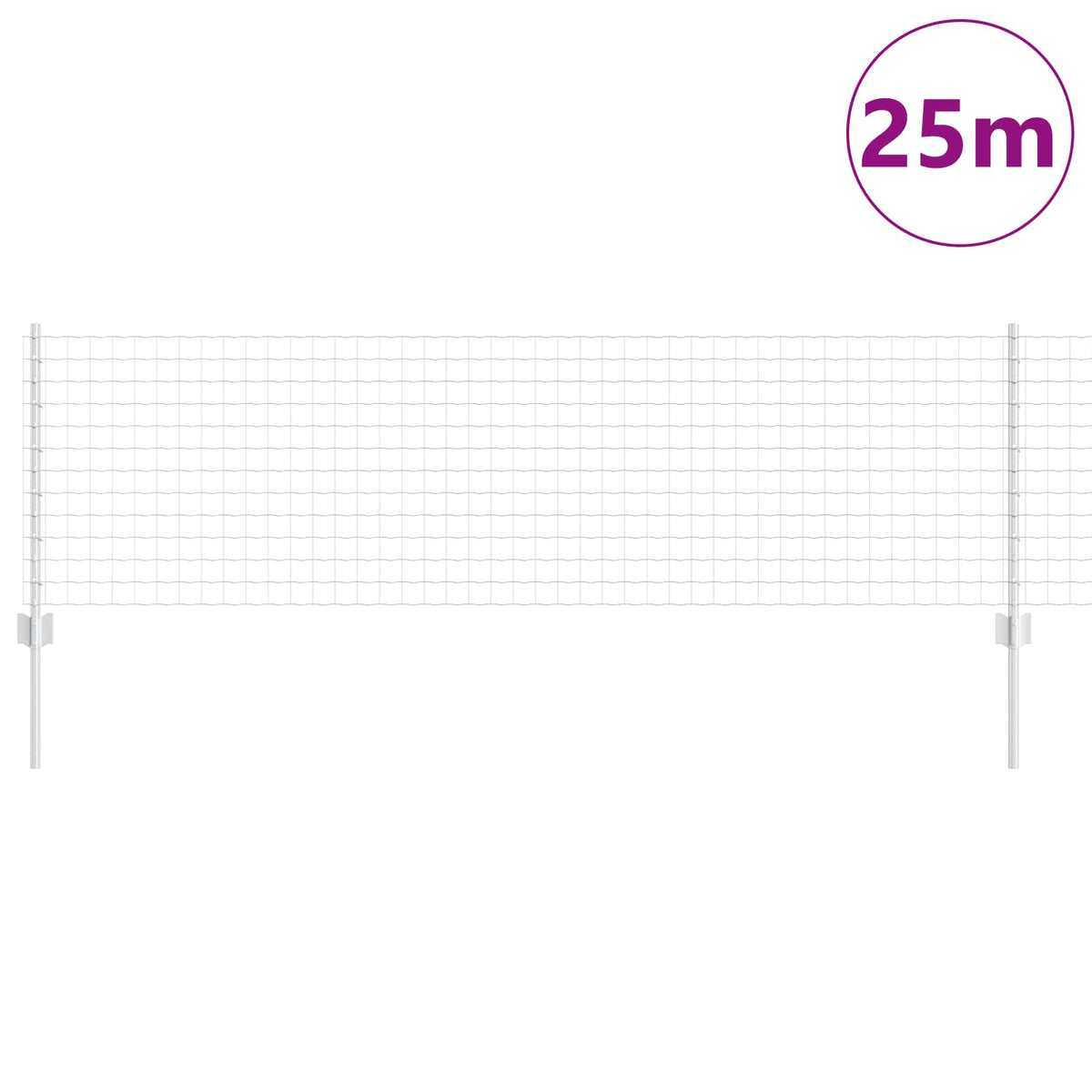 Eurohegn med stolpe 25 x 0,6 m Galvaniseret stål Sølv Mesh