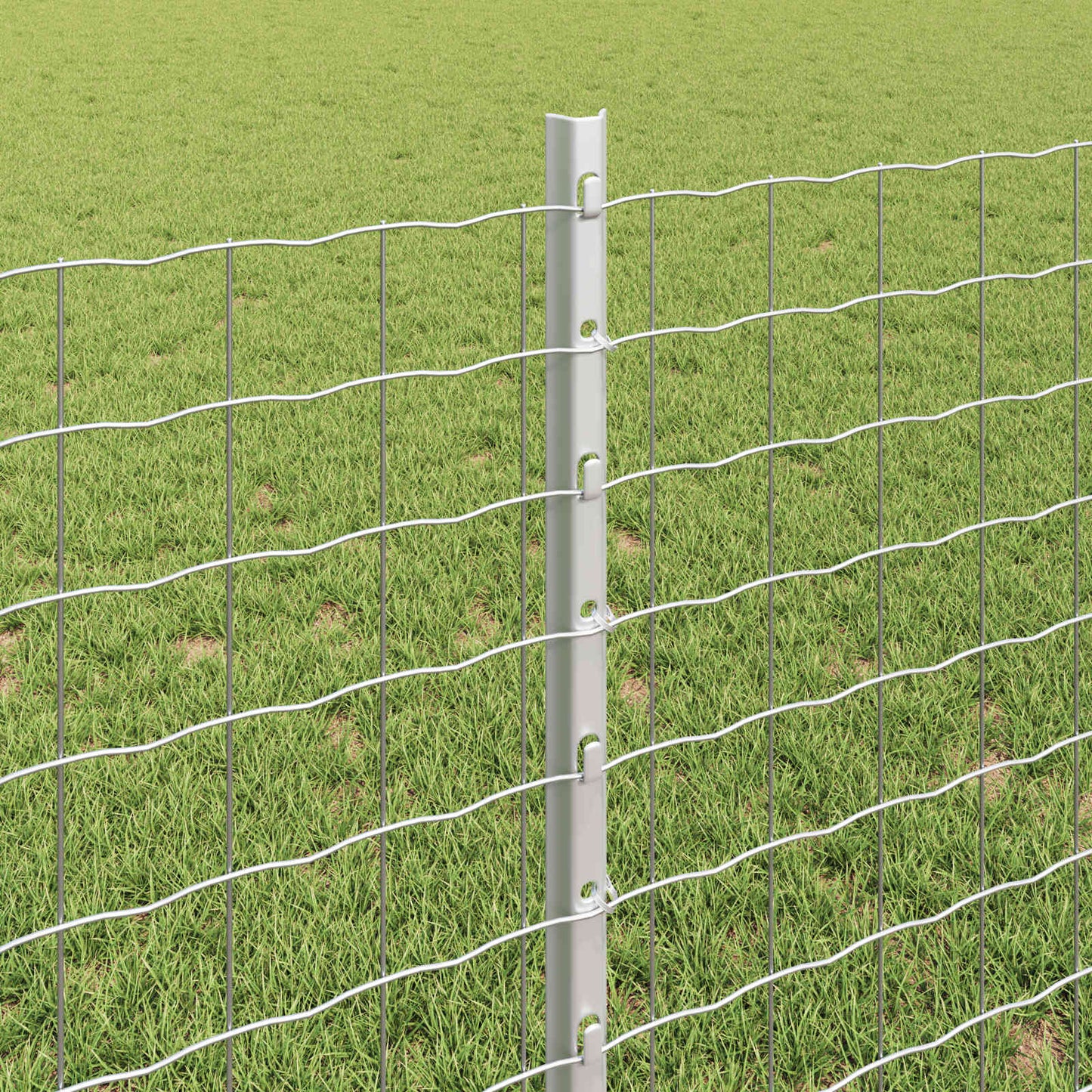Eurohegn med stolpe 25 x 0,8 m Galvaniseret stål Sølv Mesh
