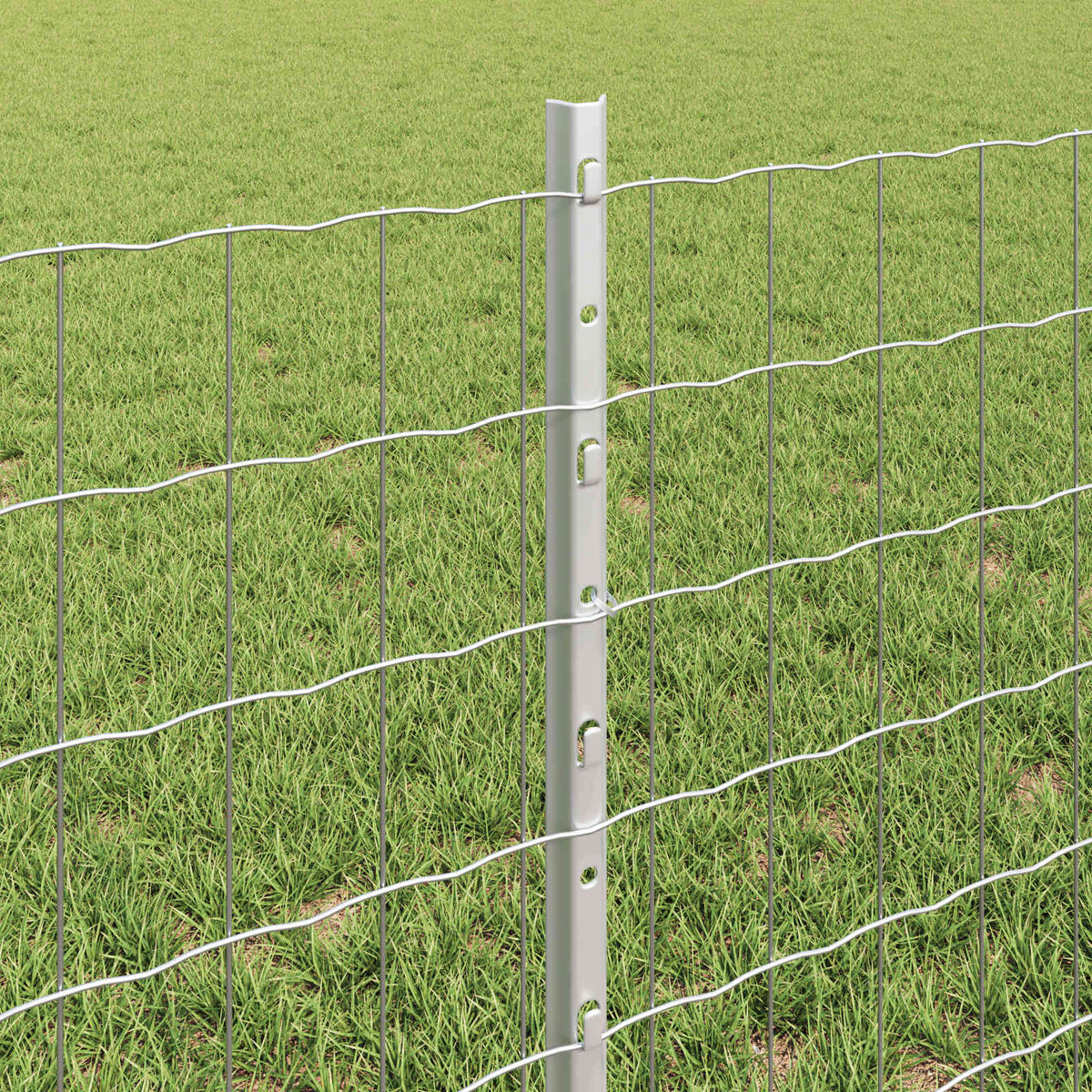 Eurohegn med stolpe 25 x 0,6 m Galvaniseret stål Sølv Mesh