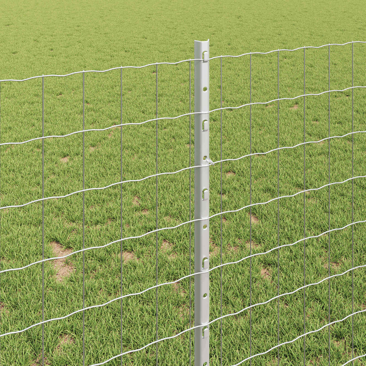 Eurohegn med stolpe 25 x 1 m Galvaniseret stål Sølv Mesh