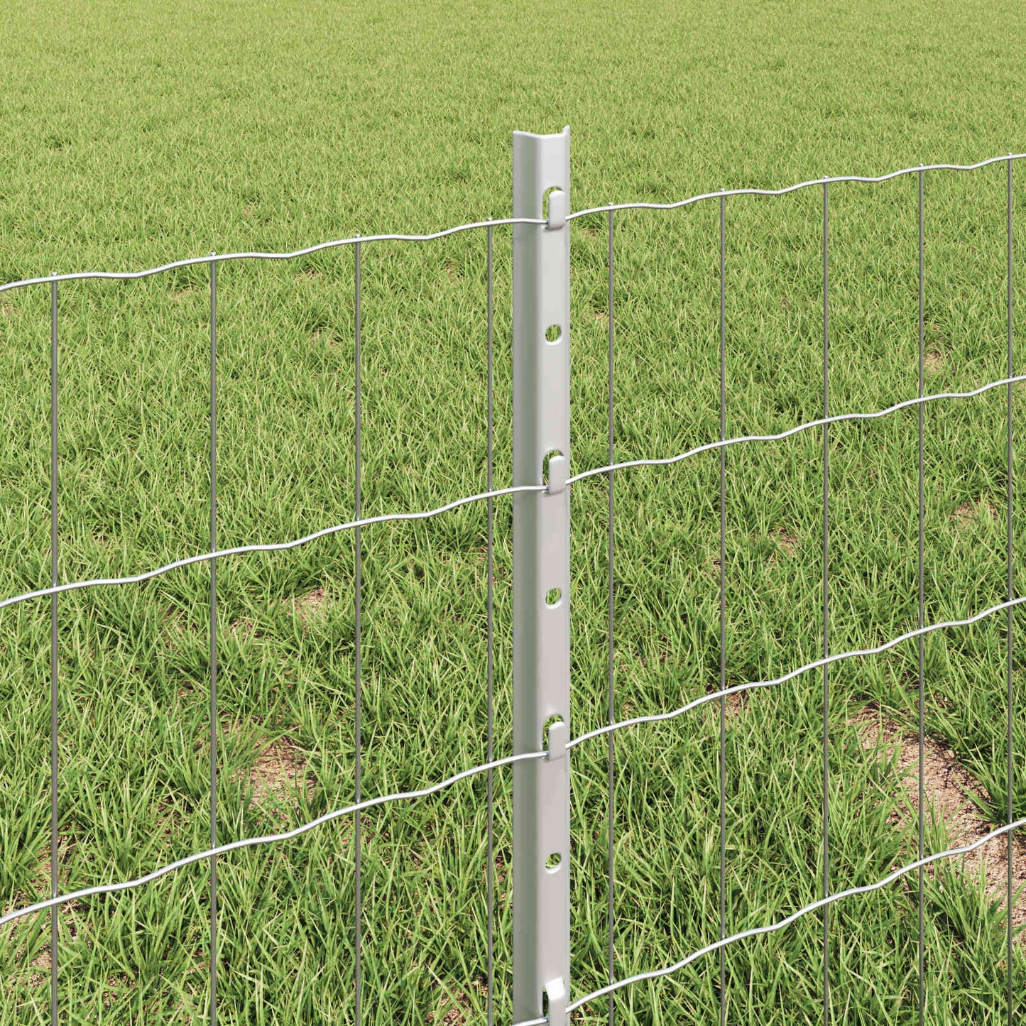 Eurohegn med stolpe 25 x 0,4 m Galvaniseret stål Sølv Mesh