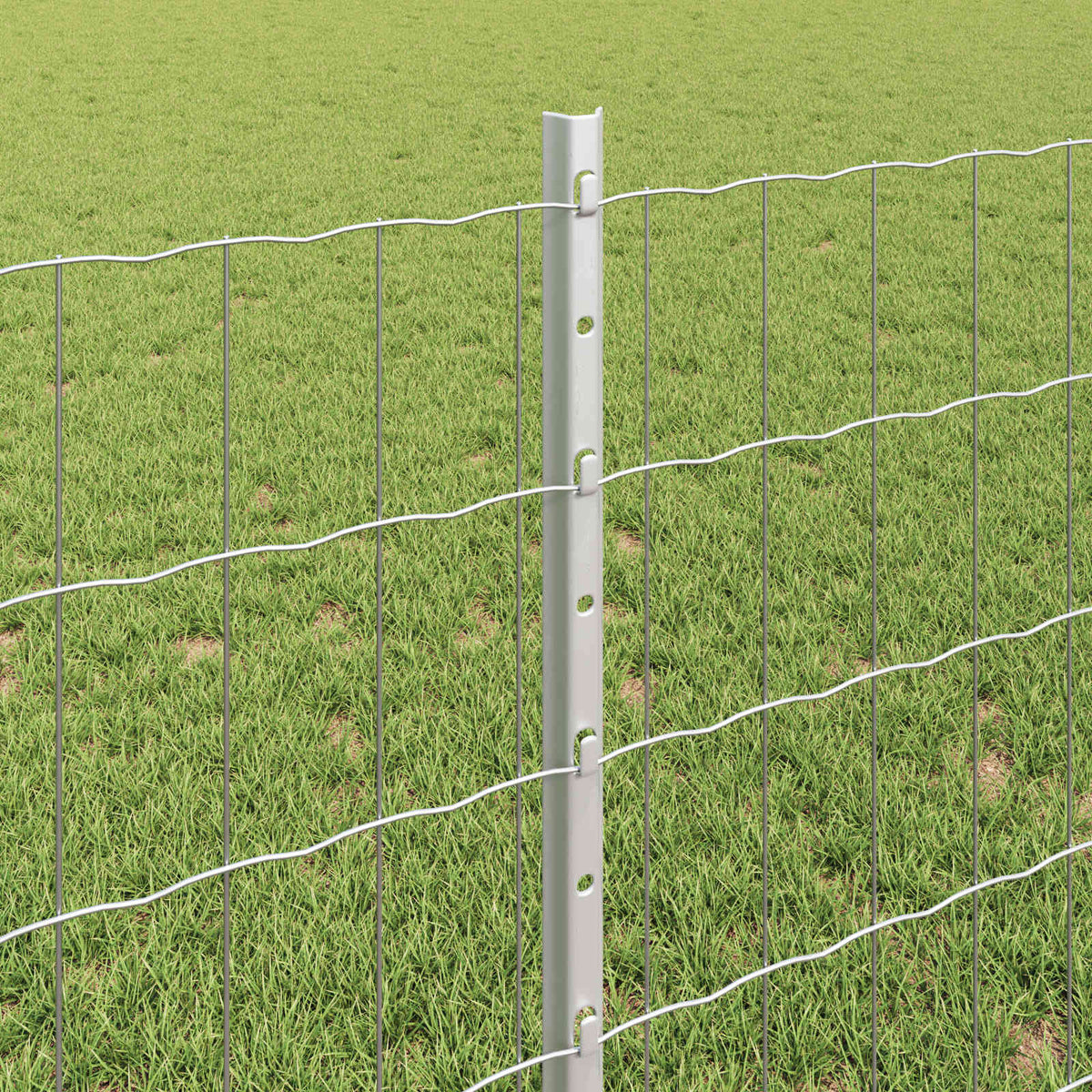 Eurohegn med stolpe 25 x 0,8 m Galvaniseret stål Sølv Mesh