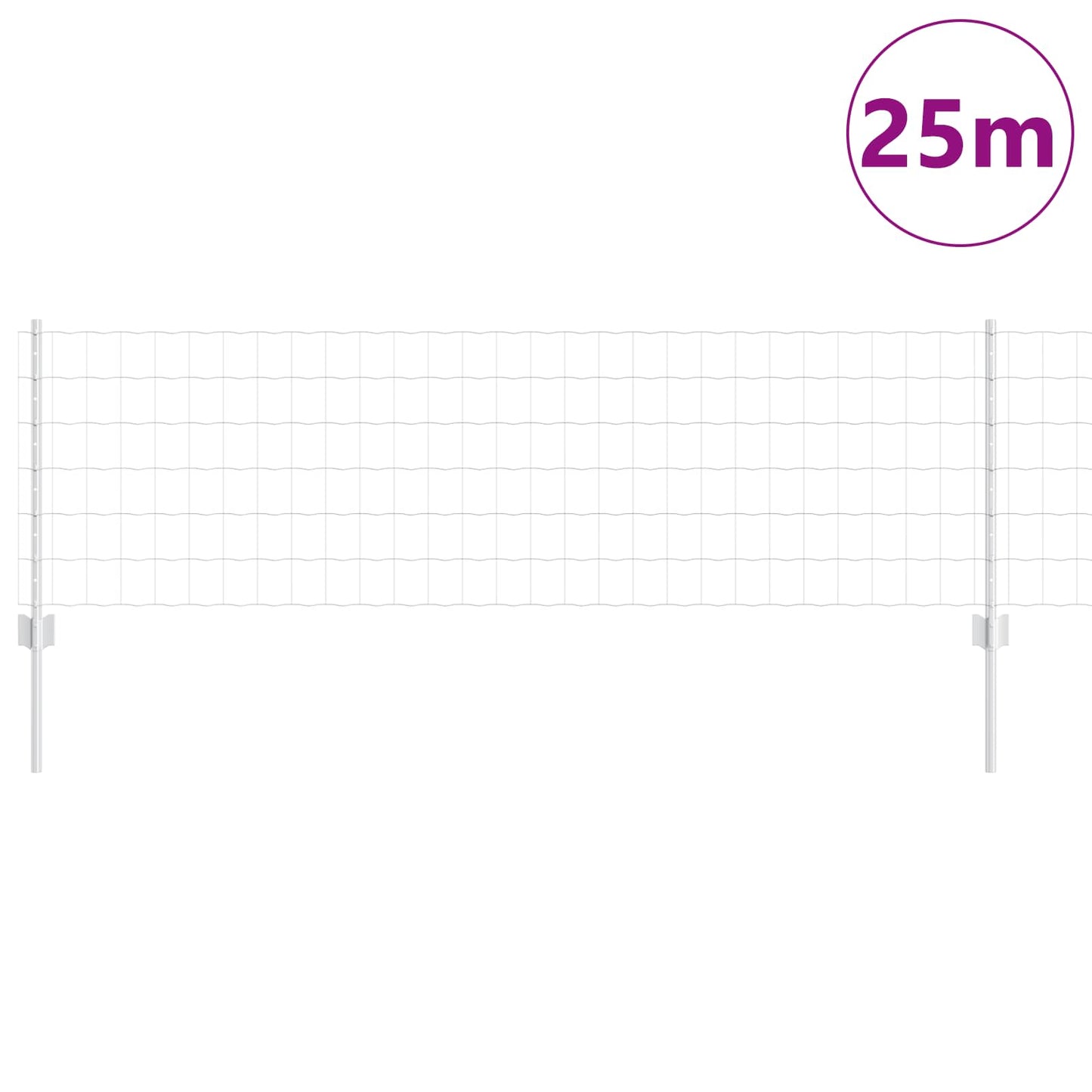 Eurohegn med stolpe 25 x 0,6 m Galvaniseret stål Sølv Mesh