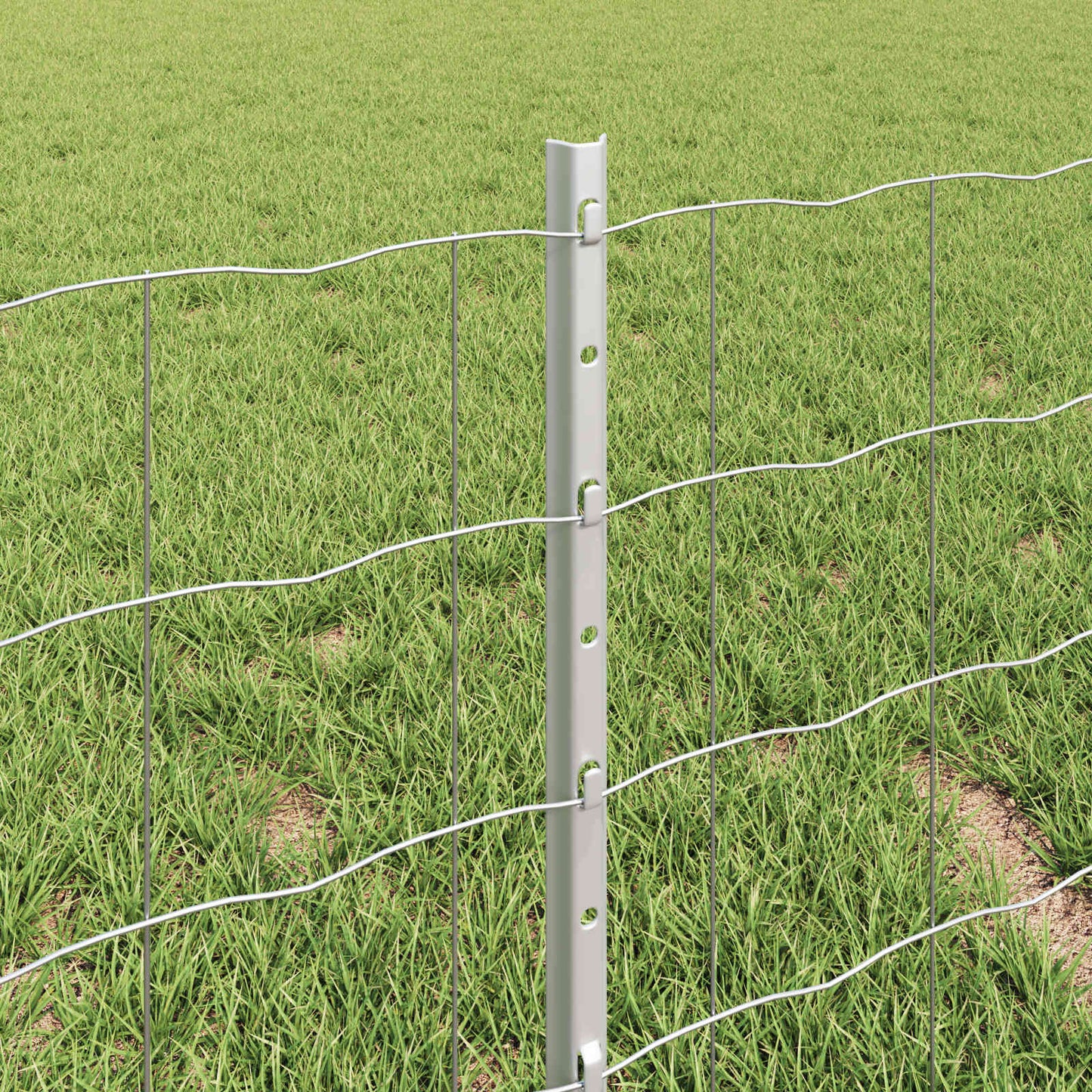 Eurohegn med stolpe 25 x 0,4 m Galvaniseret stål Sølv Mesh
