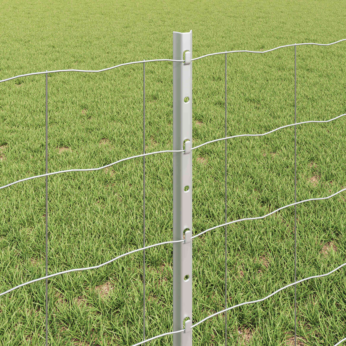 Eurohegn med stolpe 25 x 0,6 m Galvaniseret stål Sølv Mesh